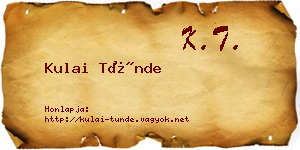 Kulai Tünde névjegykártya